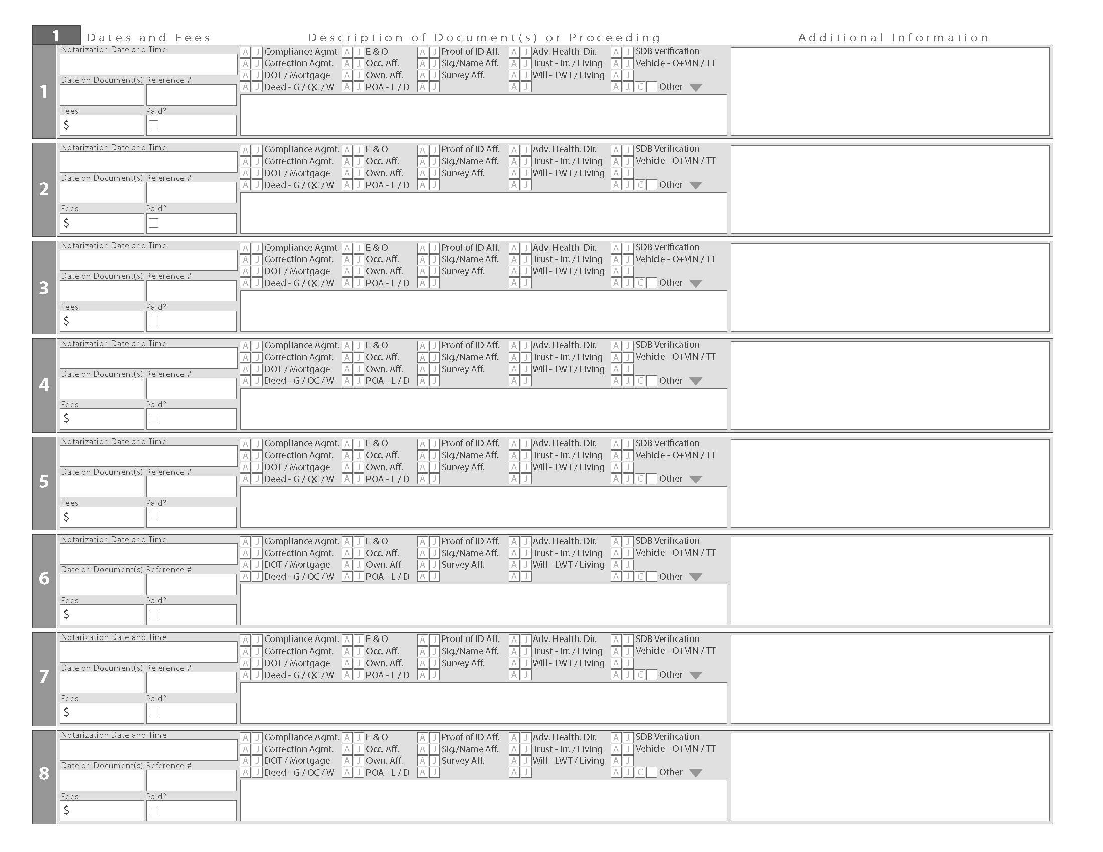 Ny Notary Journal Template