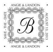 Custom Monogram Save The Date Stamp